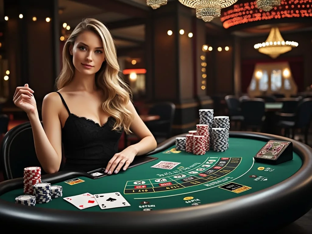 Meja kasino live untuk baccarat roulette dan blackjack