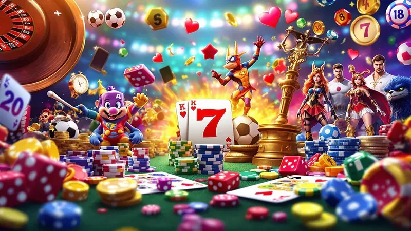Antarmuka slot mobile dengan gulungan permainan di layar