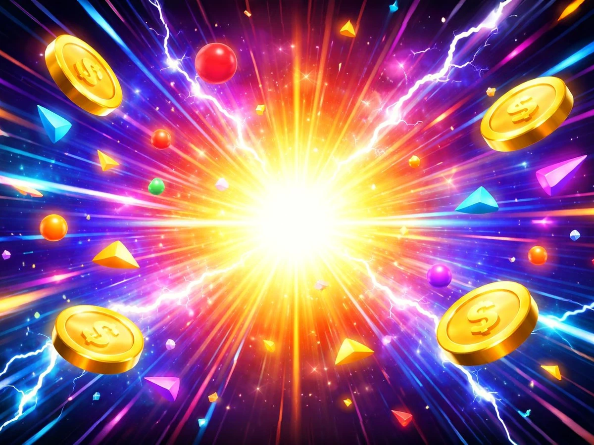 Tampilan permainan slot dengan gulungan dan simbol warna-warni